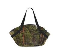 CNTDBU Coperta da picnic 2 in 1 con motivo orso nero, pieghevole, impermeabile, tappetino rotondo per spiaggia, parco, borsa da campeggio portatile con tasche portaoggetti per avventure all'aperto