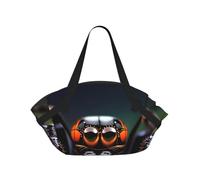 CNTDBU Coperta da picnic 2 in 1 con ragni della foresta pluviale tropicale, pieghevole, impermeabile, tappetino rotondo per spiaggia, parco, borsa da campeggio portatile con tasche per avventure