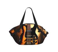 CNTDBU Coperta da picnic 2 in 1 per chitarra strumentale, pieghevole, impermeabile, tappetino rotondo per spiaggia, parco, borsa da campeggio portatile con tasche portaoggetti per avventure all'aperto