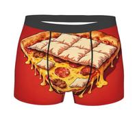 CNTDBU Coperta da pizza da uomo boxer con custodia per contorno, biancheria intima morbida elasticizzata traspirante, senza etichetta in vita traspirante, Nero , L