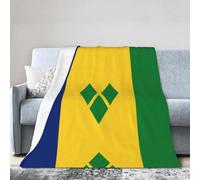 CNTDBU Coperta in pile con bandiera di Saint Vincent e Grenadine, 127 x 101,6 cm, morbida coperta per divano