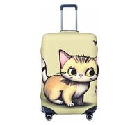 CNTDBU Copertura elastica per valigie con gatto e farfalla, protezione per bagagli da viaggio, resistente ai graffi, adatta alla maggior parte delle valigie, Nero , S, boemo
