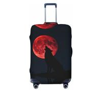CNTDBU Copertura elastica per valigie con lupo e luna di sangue, protezione per bagagli da viaggio, resistente ai graffi, adatta alla maggior parte delle valigie, Nero , M, boemo