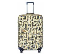 CNTDBU Copertura elastica per valigie con mappa del tesoro labirinto, protezione per bagagli da viaggio, resistente ai graffi, adatta alla maggior parte delle valigie, Nero , L, boemo