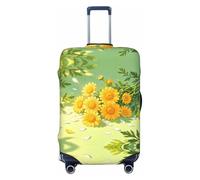 CNTDBU Copertura elastica per valigie con motivo a margherite gialle, protezione per bagagli da viaggio, resistente ai graffi, adatta alla maggior parte delle valigie, Nero , M, boemo