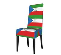 CNTDBU Coprisedia per sala da pranzo con bandiera della Guinea Equatoriale, lavabile, elasticizzato, protegge da fuoriuscite e macchie, si adatta alla maggior parte delle sedie