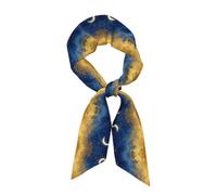 CNTDBU Crescent Moon Stars - Sciarpa in raso di lusso da donna, lunga e leggera, multiuso, per borse da viaggio