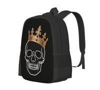CNTDBU Crown Skull - Zaino casual leggero e piatto, grande capacità
