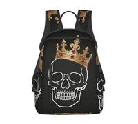 CNTDBU Crown Skull - Zaino casual leggero e piatto, grande capacità