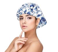 CNTDBU Cuffia da notte da donna, in porcellana satinata, a doppio strato, in morbida seta, regolabile, per capelli lunghi e ricci