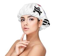 CNTDBU Cuffia da notte in raso con bandiera della Repubblica di Corea, da donna, a doppio strato, in morbida seta, regolabile, per capelli lunghi e ricci