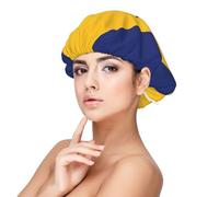 CNTDBU Cuffia da notte in raso con bandiera delle Barbados, a doppio strato, in morbida seta, regolabile, per capelli ricci e lunghi