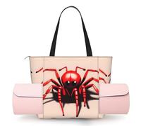 CNTDBU Cute Little Red Spider - Borsa da yoga da donna, grande borsa da palestra con supporto per tappetino da yoga, borsa a tracolla leggera per allenamento, viaggi, spiaggia