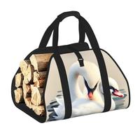 CNTDBU Cute Little Swan - Borsa per legna da ardere in tela resistente, impermeabile, con manici imbottiti