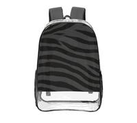 CNTDBU Dark Tiger - Zaino trasparente a righe da 40,6 cm, in PVC trasparente, approvato dallo stadio, con fondo rinforzato, unisex