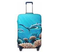 CNTDBU Deep Sea Whales - Copertura elastica per valigia, protezione per bagagli da viaggio, resistente ai graffi, adatta alla maggior parte delle valigie, Nero , S, boemo
