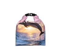 CNTDBU Dolphin Sunrise Jump Roll Top Borsa per il pranzo isolata da lavoro, borsa termica con dimensioni regolabili, contenitore per alimenti a tenuta stagna per l'uso quotidiano
