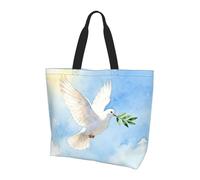 CNTDBU Dove Olive Branch - Borsa larga da donna, leggera, impermeabile, riutilizzabile, con tasca interna, per lavoro e viaggi