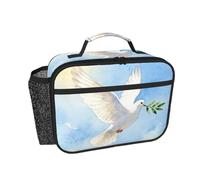 CNTDBU Dove Olive Branch - Borsa termica per il pranzo, unisex, per lavoro, ufficio, a prova di perdite, con tasca in rete per alimenti