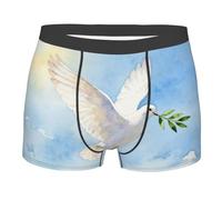 CNTDBU Dove Olive Branch - Boxer da uomo con tasca profilata, biancheria intima morbida elasticizzata traspirante, senza etichette, traspirante, traspirante, senza etichette, traspirante, Nero , S