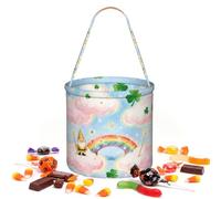 CNTDBU Dreamy Colors Halloween Storage Bag-Borsa rotonda per il partito | Tessuto twill leggero riutilizzabile contiene bomboniere essenziali per uso festa