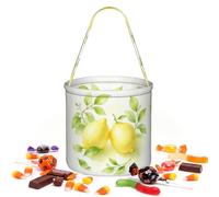 CNTDBU Due Limoni Halloween Storage Bag-Round Borsa per Festa | Tessuto twill leggero riutilizzabile contiene bomboniere essenziali per uso festa