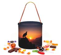 CNTDBU Eagle Mountain Peak - Borsa rotonda per Halloween, per feste | Tessuto twill leggero riutilizzabile contiene bomboniere essenziali per uso festa