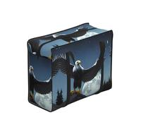 CNTDBU Eagle Under The Stars - Borsa per la spesa resistente, impermeabile, riutilizzabile, con cerniera, pieghevole, per viaggi e picnic