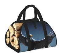 CNTDBU Eagle Under the Stars - Borsa per legna da ardere, in tela resistente, impermeabile, con manici imbottiti