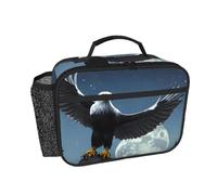 CNTDBU Eagle Under The Stars - Borsa termica per il pranzo, per uomini e donne, borsa termica per lavoro, ufficio, a prova di perdite, con tasca in rete per alimenti