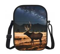 CNTDBU Elk in the Meadow Piccola borsa a tracolla - Borsa leggera con zip da donna, borsa a tracolla casual impermeabile per portafoglio da viaggio per telefono