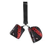 CNTDBU Falling Strong Word Portafoglio portachiavi da donna - Piccola borsa da polso per chiavi e carte, confezione da 2 tasche con cerniera per corsa, palestra, viaggi, sport all'aria aperta