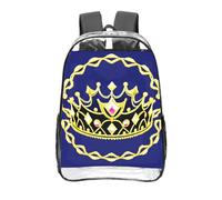 CNTDBU Fantasy Tiara - Zaino trasparente da 40,6 cm, in PVC, approvato dallo stadio, tasca frontale con stampa su tutta la superficie, zaino da viaggio leggero unisex