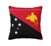 CNTDBU Federa per cuscino con bandiera della Papua Nuova Guinea, double-face, in peluche, morbida, accogliente, quadrata, con cerniera nascosta, decorativa, per letto, divano, auto