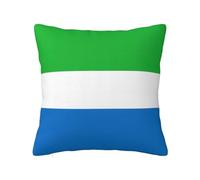 CNTDBU Federa per cuscino in peluche double-face con bandiera della Sierra Leone, morbida e accogliente, con cerniera nascosta, decorativa, per letto, divano, auto