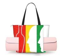 CNTDBU Figure Ground Three - Borsa da yoga da donna, grande borsa da palestra con supporto per tappetino da yoga, borsa a tracolla leggera per allenamento, viaggi, spiaggia