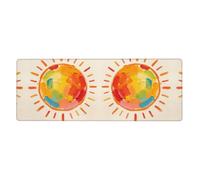 CNTDBU Finger Paint Sun - Tappetino da scrivania extra large, 30 x 80 cm, antiscivolo, con bordo cucito, tappetino impermeabile per tastiera per ufficio