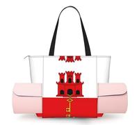 CNTDBU Flag of Gibraltar - Borsa da yoga da donna, grande borsa da palestra con supporto per tappetino da yoga, borsa a tracolla leggera per allenamento, viaggi, spiaggia