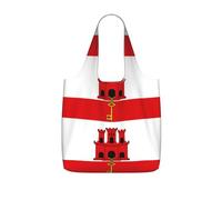 CNTDBU Flag of Gibraltar - Borsa per la spesa, leggera, riutilizzabile, per generi alimentari, zaino da viaggio con coulisse, per lavoro e palestra