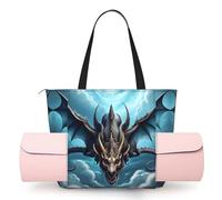 CNTDBU Flying Dragon - Borsa da yoga da donna, grande borsa da palestra con supporto per tappetino da yoga, borsa a tracolla leggera per allenamento, viaggi, spiaggia