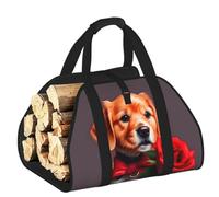 CNTDBU Gentleman-Like Dog - Borsa per legna da ardere in tela resistente, impermeabile, con manici imbottiti