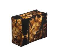 CNTDBU Golden Lion Roar - Borsa per la spesa resistente, impermeabile, riutilizzabile, con cerniera, pieghevole, per viaggi e picnic