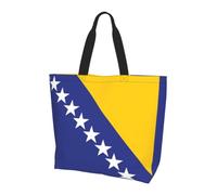 CNTDBU Grande borsa per la spesa con bandiera della Bosnia ed Erzegovina, da donna, leggera, resistente all'acqua, per lavoro, viaggi, uso quotidiano