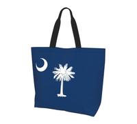 CNTDBU Grande borsa per la spesa con bandiera della Carolina del Sud, da donna, leggera, resistente all'acqua, per lavoro, viaggi, uso quotidiano