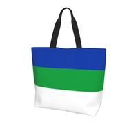CNTDBU Grande borsa per la spesa con bandiera della Repubblica di Komi, da donna, leggera, resistente all'acqua, per lavoro, viaggi, uso quotidiano