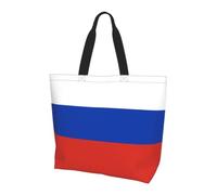 CNTDBU Grande borsa per la spesa con bandiera della Russia da donna, leggera, resistente all'acqua, per lavoro, viaggi, uso quotidiano
