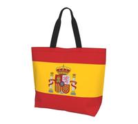 CNTDBU Grande borsa per la spesa con bandiera della Spagna da donna, leggera, resistente all'acqua, per lavoro, viaggi, uso quotidiano