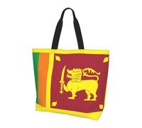 CNTDBU Grande borsa per la spesa con bandiera dello Sri Lanka da donna, leggera, resistente all'acqua, per lavoro, viaggi, uso quotidiano