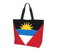 CNTDBU Grande borsa per la spesa con bandiera di Antigua e Barbuda, da donna, leggera, resistente all'acqua, per lavoro, viaggi, uso quotidiano