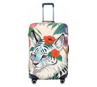CNTDBU Graziosa copertura elastica per valigie, con tigre bianca, protezione per bagagli da viaggio, resistente ai graffi, adatta alla maggior parte delle valigie, Nero , L, boemo